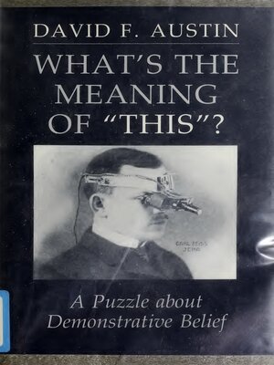 cover image of What's the Meaning of "This''?